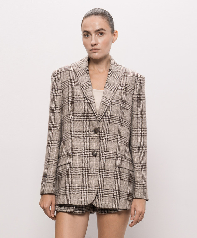 Twinset Серый жакет в клетку с пайетками 262TP2742 изображение 3