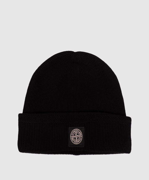 Stone Island Черная шапка с нашивкой логотипа L2S15N100102S00D7