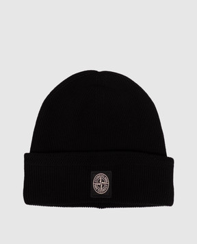 Stone Island Черная шапка с нашивкой логотипа L2S15N100102S00D7
