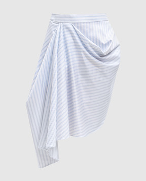 JW Anderson Белая юбка в полоску с драпировкой SK0206PG1892