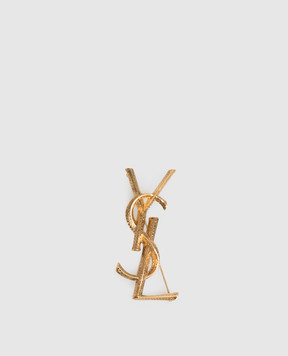 Saint Laurent Золотиста брошка CASSANDRE SNAKE 700582Y1500