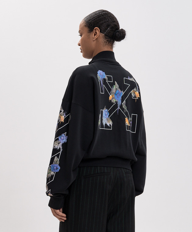 Off-White Чорна спортивна куртка Flower 2FE00507T зображення 4
