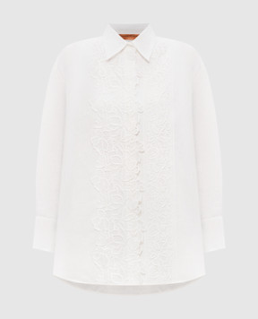 Ermanno Scervino Life Сорочка кольору айворі з льону з мереживом D484K611GQI