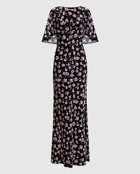 Twinset Чорна сукня максі в квітковий принт 261TP210A
