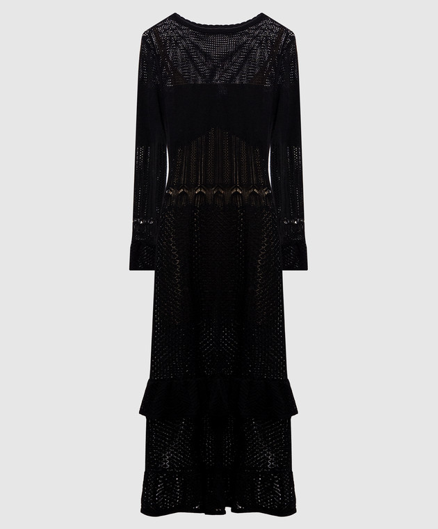 Twinset Чорна сукня міді з вовною 262TP3070