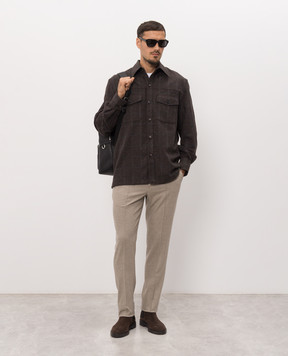 ISAIA Коричнева сорочка в клітинку OSH01798158