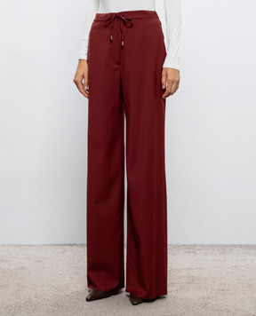 Max Mara Бордові штани CRISMA з вовни MSTCRISMA