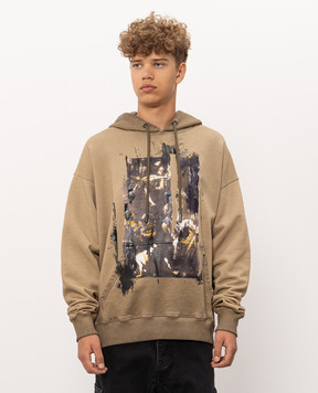 Off-White худи цвета хаки Inked Mercy 44MBB085F26F00Q