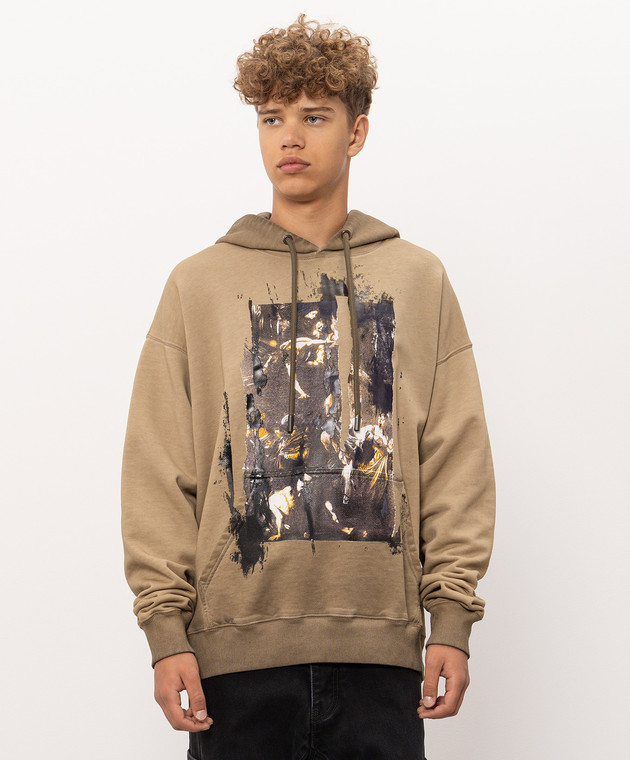 Off-White худи цвета хаки Inked Mercy 44MBB085F26F00Q изображение 3