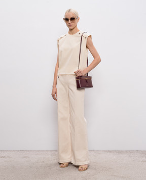 Twinset Бежеві джинси кльош з патчем логотипа 261TP211A