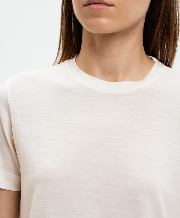 Marco Pescarolo Бежевая футболка Amata из шерсти AMATAD53Y04 изображение 5