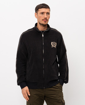 Dolce&Gabbana Черная махровая спортивная куртка G9CCDZHU7XG