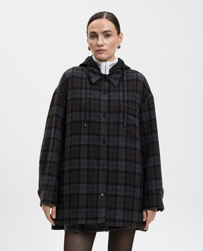 Juun.j Серая утепленная куртка с шерстью в виде рубашки JW5Y64W50D