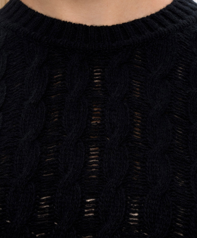 Ann Demeulemeester Черный свитер Siya из шерсти и кашемира B0014660KN099 изображение 5