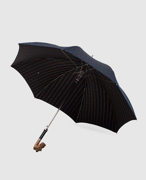 Pasotti Синий зонтик-трость Schnauzer с узором OMITUO478SQ58803