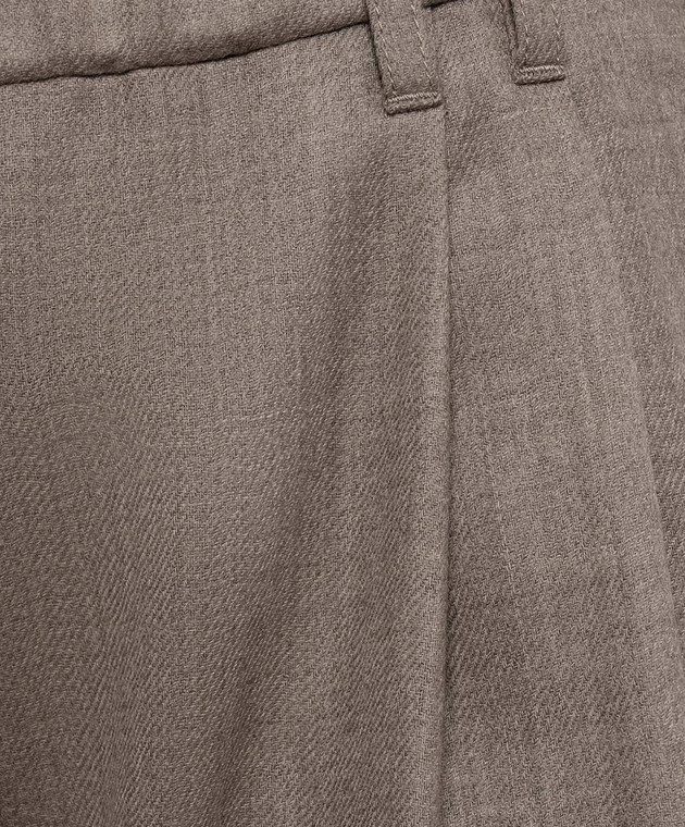 Brunello Cucinelli Бежевые брюки из шерсти MP550P9253 изображение 5