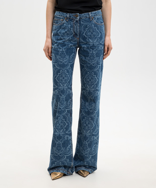 Etro Сині джинси в брендовий принт WRNB0026AV11M зображення 3