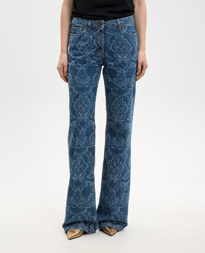 Etro Сині джинси в брендовий принт WRNB0026AV11M