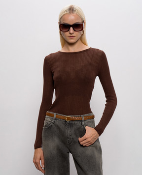 Bottega Veneta Коричневый кожаный ремень 871643V0HW5