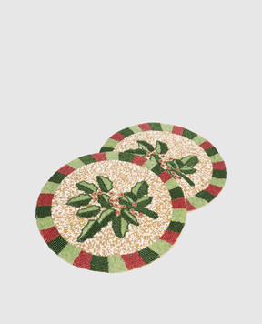 Lamart Набір декоративних різдвяних столових килимків з бісеру 25489