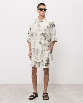 Balenciaga Сорочка кольору айворі з принтом логотипа 852334TTL78