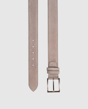 Cashmere&Whiskey Серый замшевый ремень SUEDE