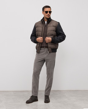 Canali Коричневый кардиган из шерсти и кашемира MK02362C0022