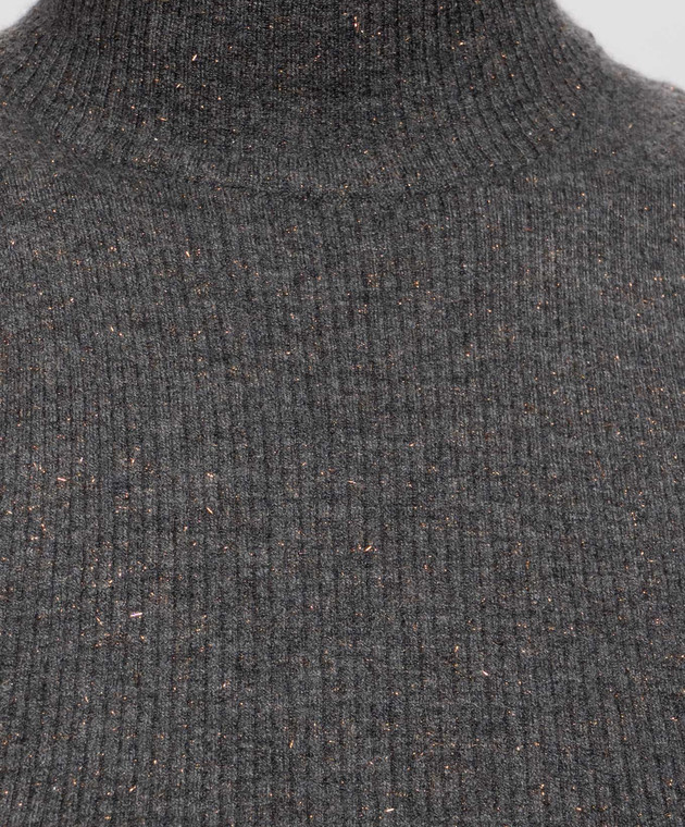 Brunello Cucinelli Серый топ в рубчик M9A822204 изображение 5