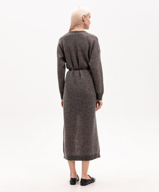 Brunello Cucinelli Сіра сукня міді з вовною MGG270A90P зображення 4