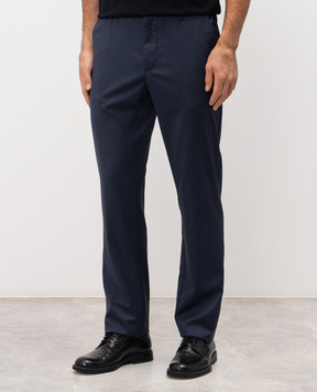 Stefano Ricci Синие брюки из шерсти с логотипом M8T61B0020T7750