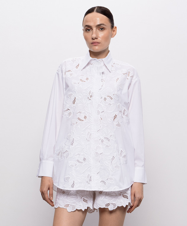 Ermanno Scervino Life Біла сорочка з вишивкою D484K301QDV зображення 3