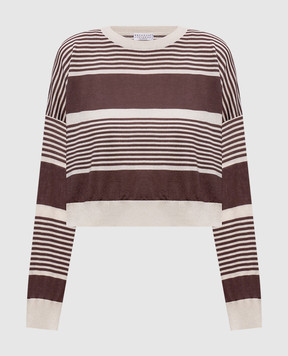 Brunello Cucinelli Джемпер з кашеміром та шовком в смужку M41855310P