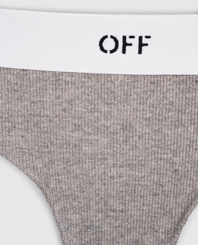 Off-White Серый бикини в логотипе шаблон OWUC002F25JER002