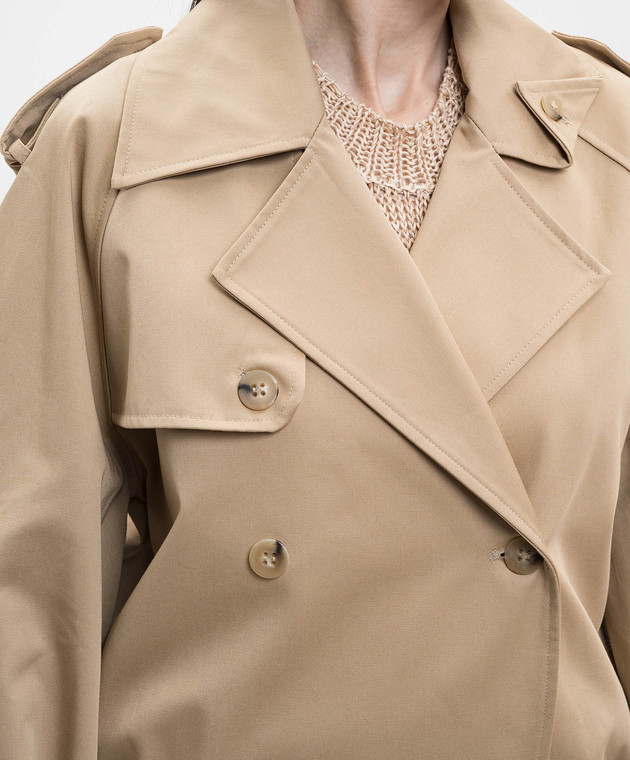 Solotre Бежева двобортна куртка M1AB0021 зображення 5