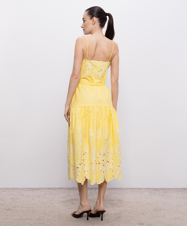 Christy Lynn Жовтий сарафан Avery з льоном CLD232F29 зображення 3