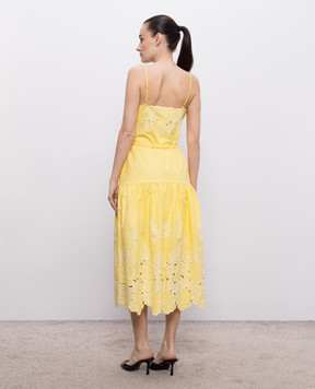 Christy Lynn Жовтий сарафан Avery з льоном CLD232F29