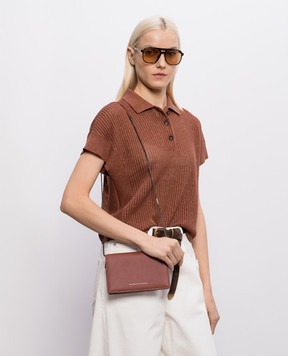 Brunello Cucinelli Терракотовая кожаная сумка кросс-боди MWCAM2712
