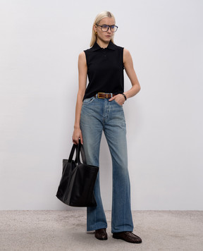 Saint Laurent Черная кожаная сумка-тоут Y 817602AAEB3