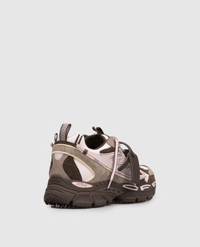 Off-White Коричневі комбіновані кросівки Be Right Back OMIA295S26LEA001