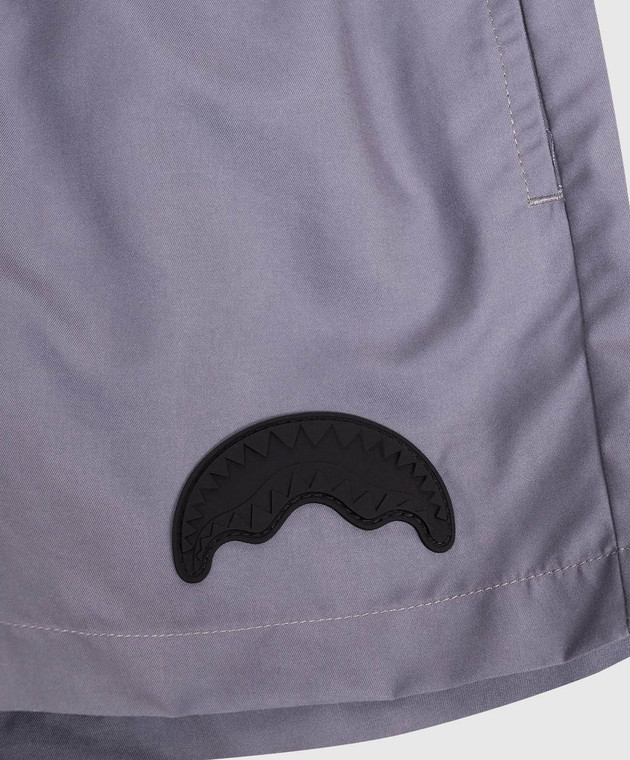 Sprayground Дитячі сірі шорти для плавання з фактурним логотипом SPY1476GREY зображення 3