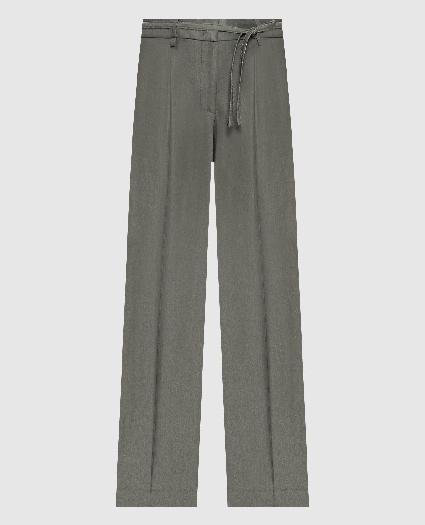 Зелені штани з льоном