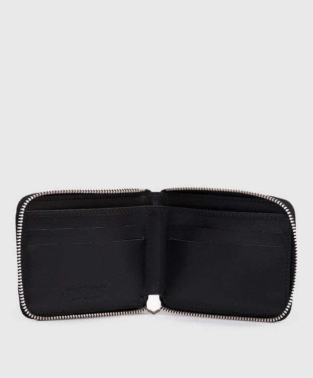 Palm Angels Черный кошелек с принтом логотипа PMNC025S26LEA001 изображение 3