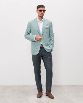 Stefano Ricci Зелений блейзер з шовком M1RMD2SP16CTK01U