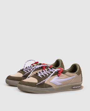 Off-White Комбинированные кроссовки цвета хаки End Of Play OMIA2ALZ26FAB002