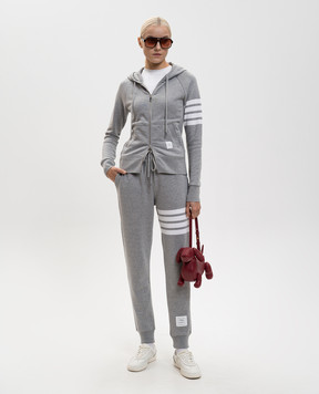 Thom Browne Серые джогеры с брендовыми полосками FJQ001A00535