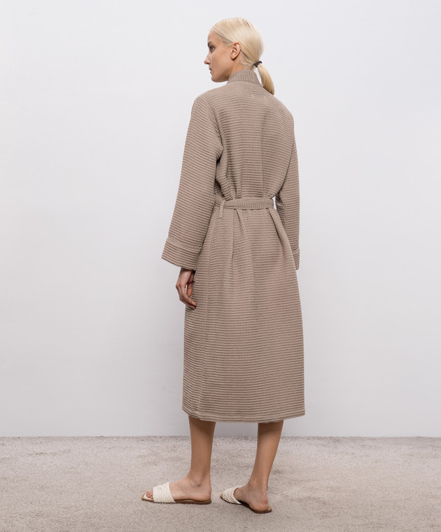 L'Appartement Коричневый вафельный халат MIAWAFFLEBATHROBE изображение 4