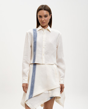 JW Anderson Рубашка цвета айвори из льна SH0384PG1898