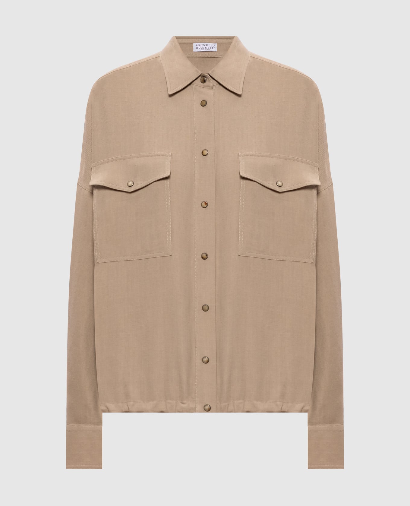 Бежева куртка з льоном