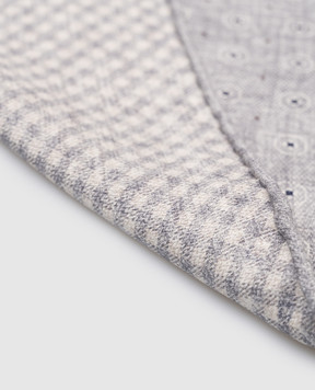 Brunello Cucinelli Сіра двостороння хустка-паше із шовку у візерунок MX8670091