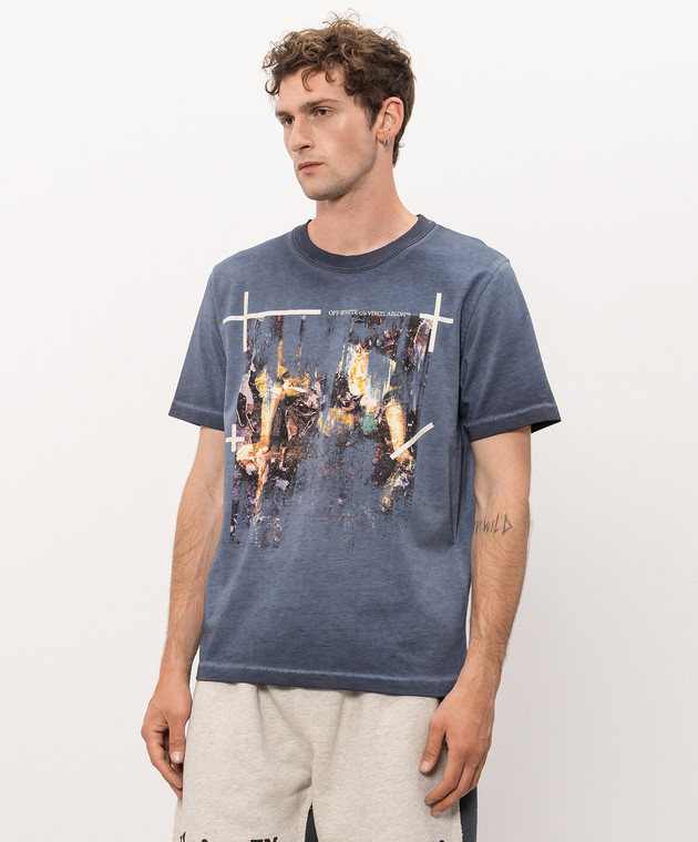 Off-White Синяя футболка Narciso 44MAA16MF26J00K изображение 3
